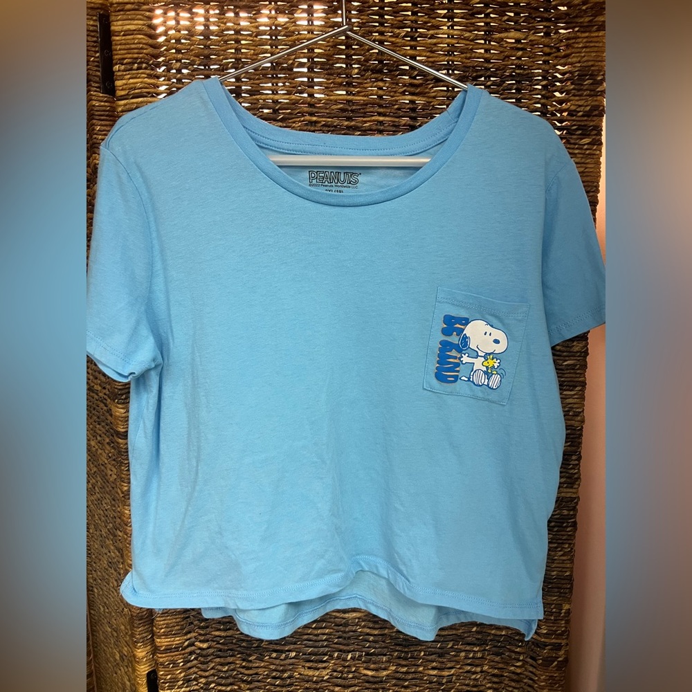 Peanuts- Crop Top Blue, Junior, Size: 2XL, Cultivate Kindness, Snoopy/ Woodstock